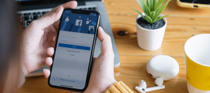 Facebook App on a mobile phone