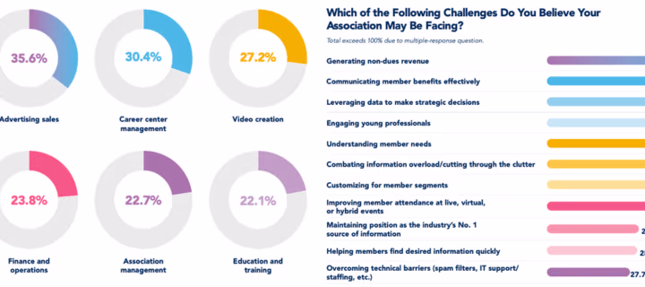 Colorful pie charts and graphs